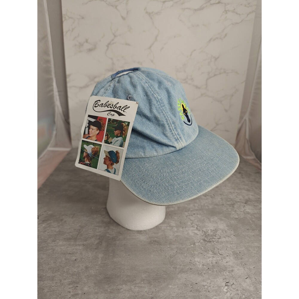 Vintage Sassy Sara Women's Ponytail Denim Baseball Cap NWT Strapback Babesball